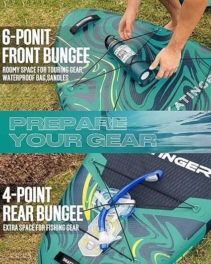 Inflatable Stand Up Paddle Board Ultra Stable Wide SUP for 2+1 People - Image 4
