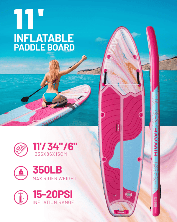 Surfing Stand Up Paddleboard Custom Pink - Image 3