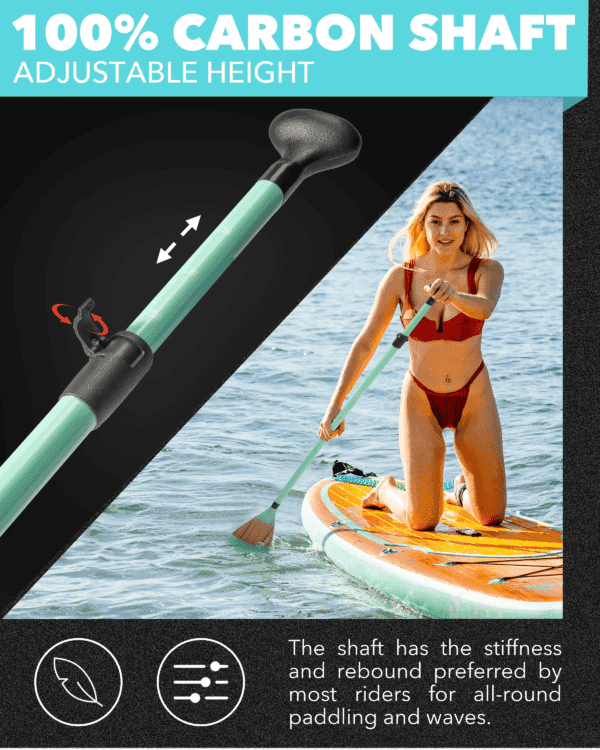 Lightweight Adjustable Inflatable Sup Paddle Carbon Fiber Surfing Paddle - Image 2