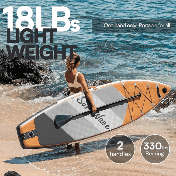 High Performance Fusion Double Layer Inflatable Sup Board With Wood Grain - Image 3