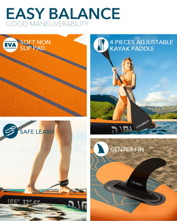 China Factory 10' 6' Adventure Orange Paddle Board Surfboard Waterplay Surfing Inflatable Sup Board - Image 5