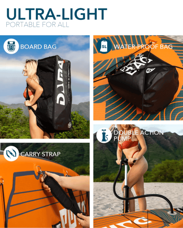 China Factory 10' 6' Adventure Orange Paddle Board Surfboard Waterplay Surfing Inflatable Sup Board - Image 4