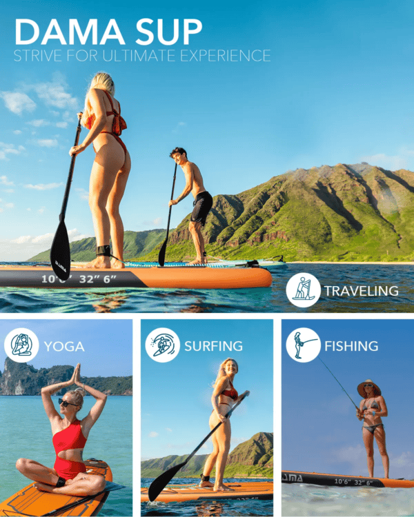 China Factory 10' 6' Adventure Orange Paddle Board Surfboard Waterplay Surfing Inflatable Sup Board - Image 3