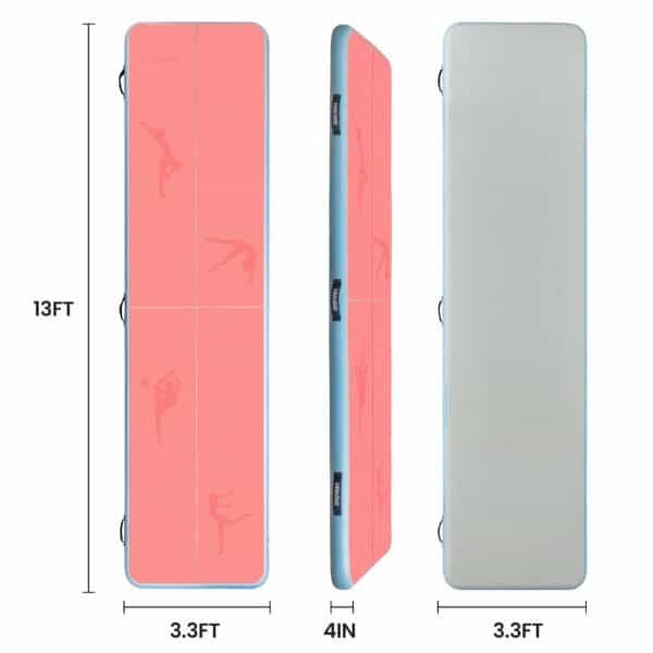 13ft Inflatable Air GymnasticsTraining Mats 4 inches Thickness for Home Use/Yoga/Water with Pump - Image 2