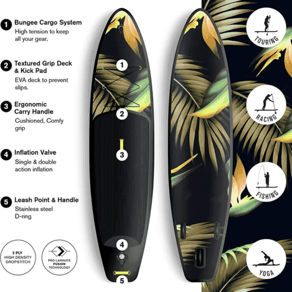 Stand up Surfing SUP Paddle Board OEM Customized PVC Fishing SUP Board with Backpack - Image 3