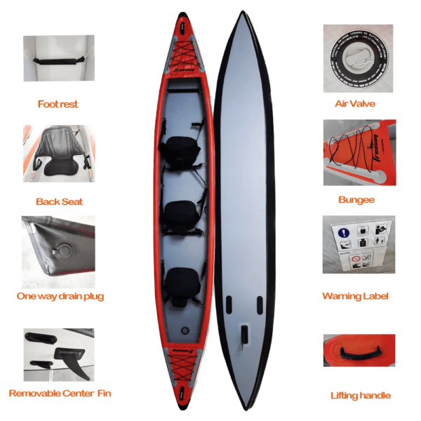 3 Person Kayak High Pressure All Drop Stitch Inflatable Kayak - Image 4